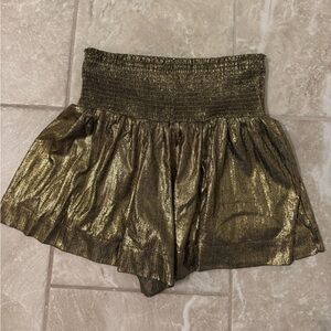 TCEC Gold Metallic Women Shorts